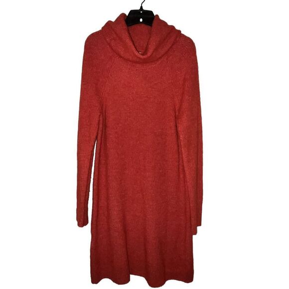 Loft Sweater Dress Sz Small Red Cowl Neck Long Sleeve Christmas Holiday - Picture 1 of 7